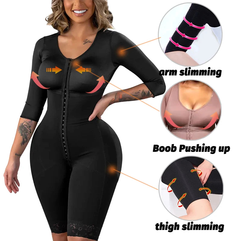 Full Body Faja Bodysuit - Full Compression Adjustable Body Shaper For Women