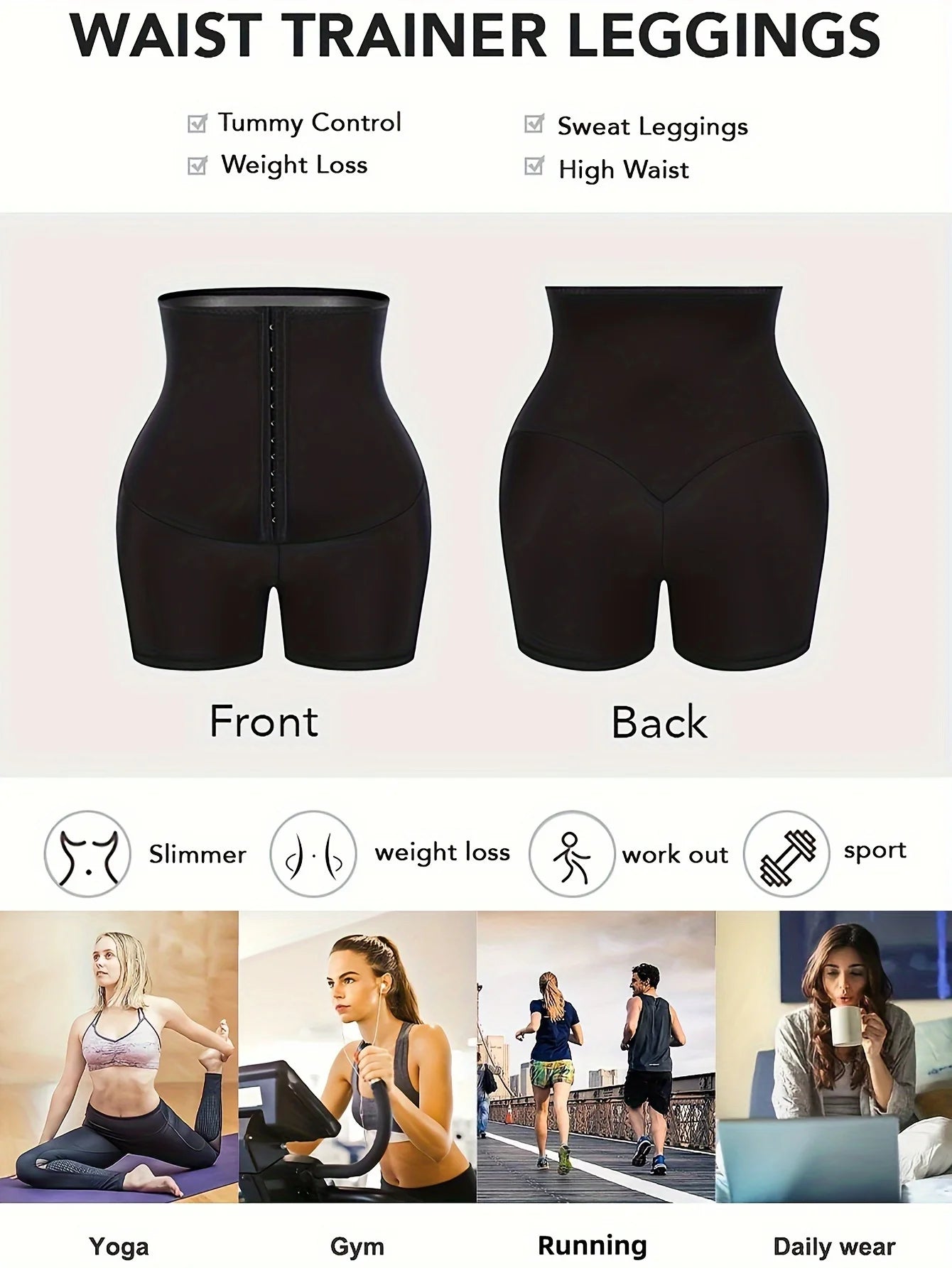ThermoFit™ Sauna Sweat Shaper Shorts – Thigh Slimmer & Waist Trainer for Women
