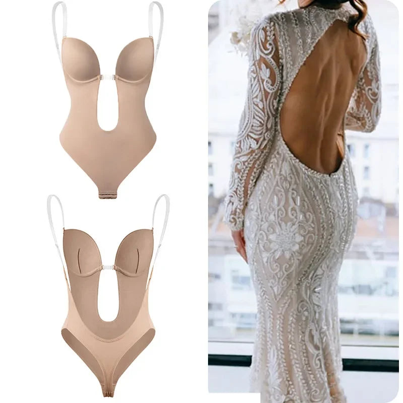 BloomBare Sculpting Corset – U-Plunge Push-Up with Invisible Fit