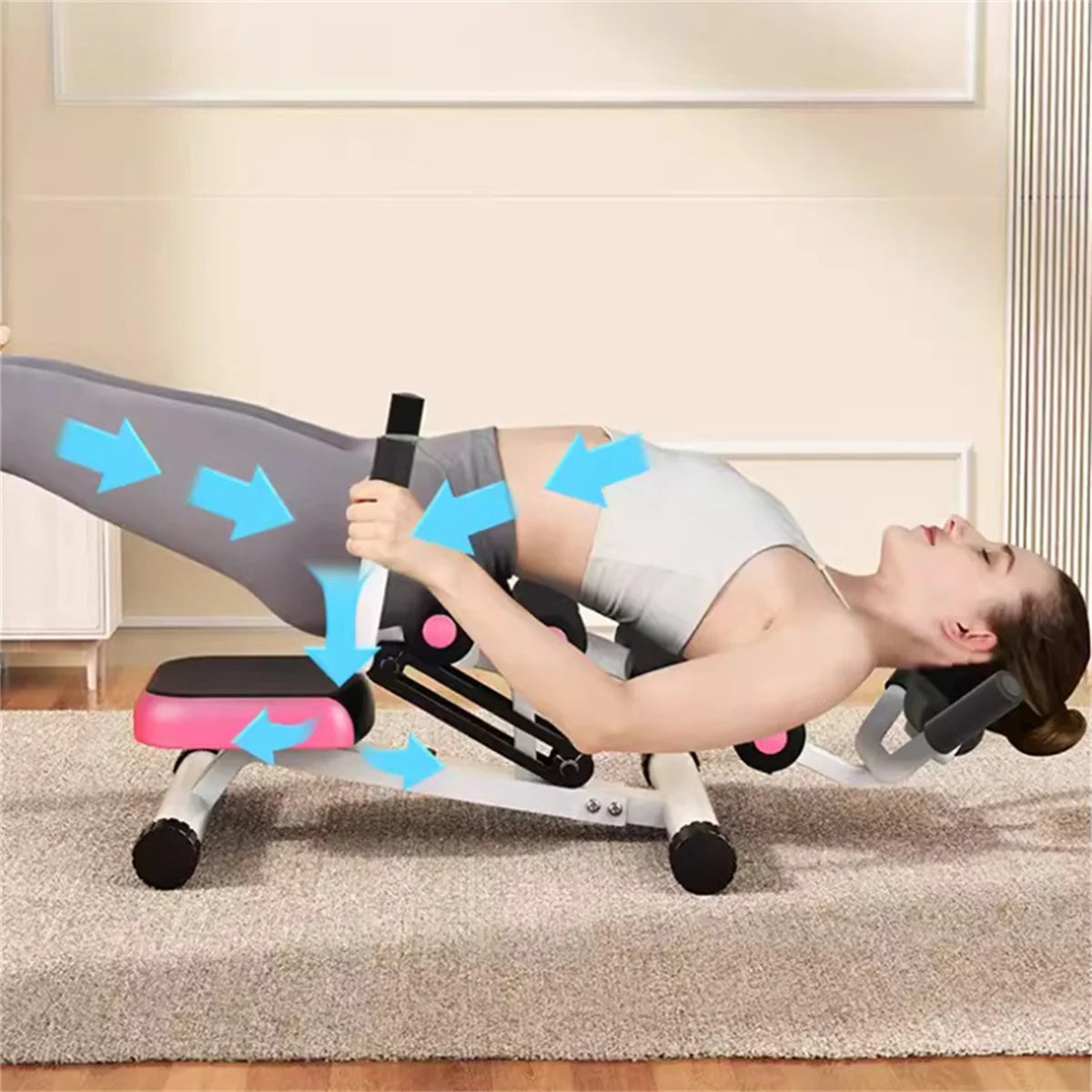 lumbar reliever, ab machine waist traction shoulder and neck relaxation stretcher yoga back open