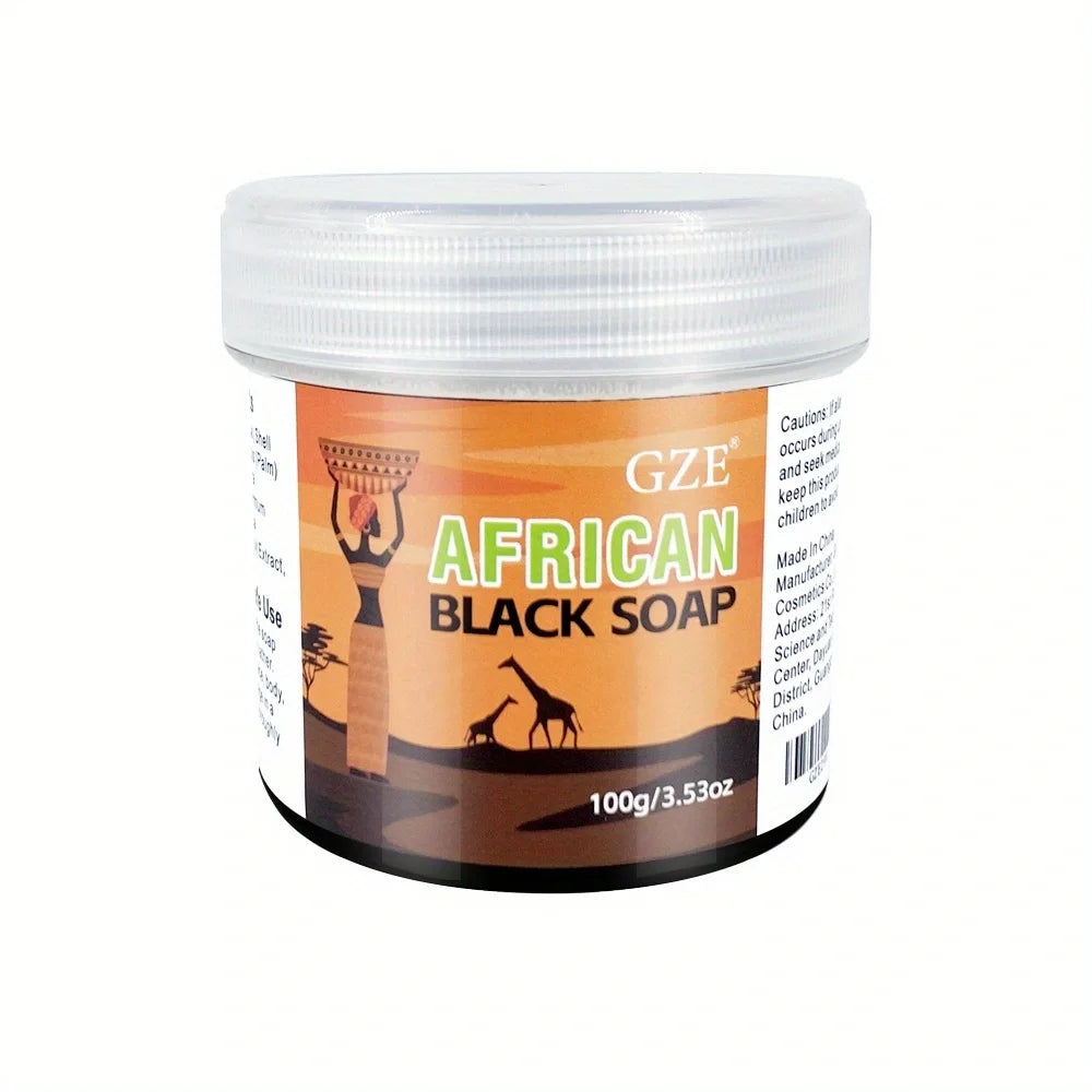 GlowTrio™ African Black Soap – 3-in-1 Cleanser for Face, Hair & Body