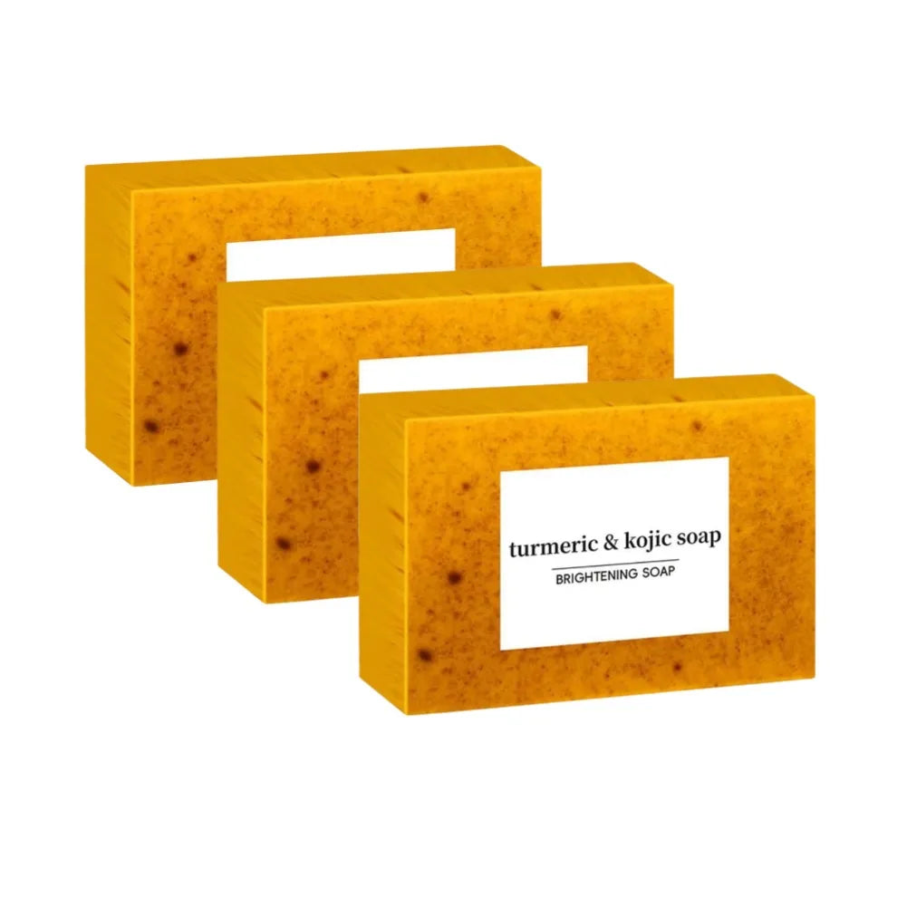 Handmade Turmeric Soap with Kojic Acid & Lemon – Skin Brightening Facial & Shower Bar 100g
